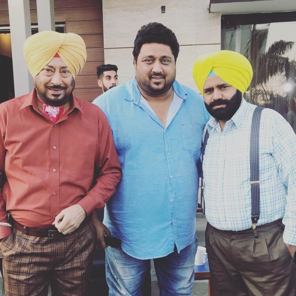 Karamjit Anmol On The Set Of Carry On Jatta 2 With Jaswinder Bhalla and Director Smeep Kang