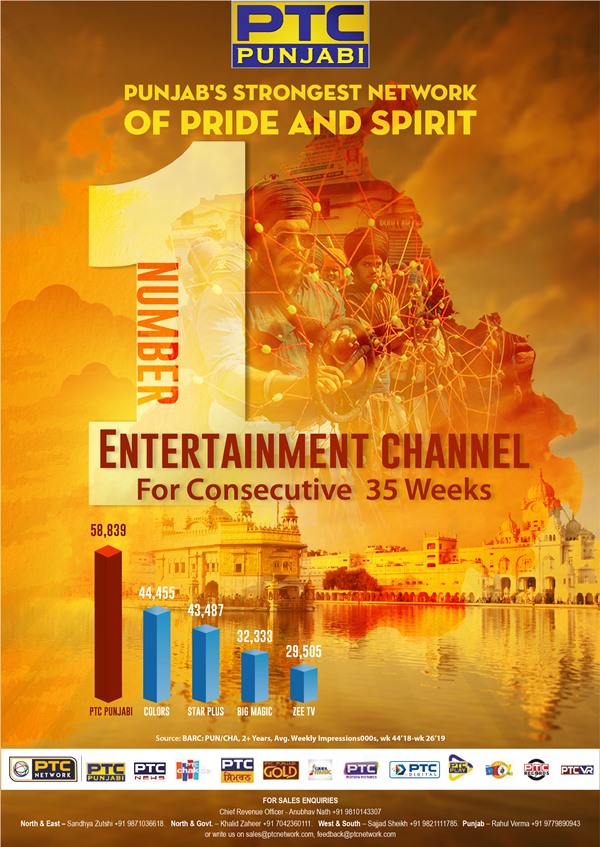 PTC Punjabi Beats Colors To Remain Number 1 For 35th Consecutive Week