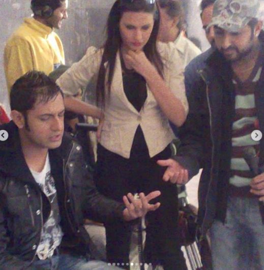 old song shoot photo of gippy grewal, himanshi and parmod