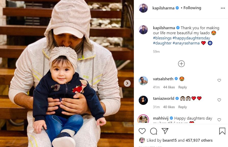 kapil sharma shared her daughter