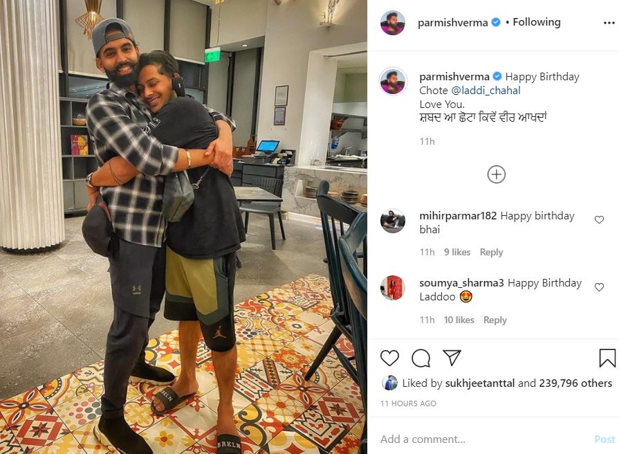 laddi chahal birthday wish by parmish verma