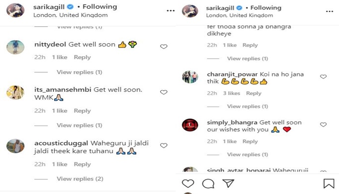 sarika gill get well soon by fans