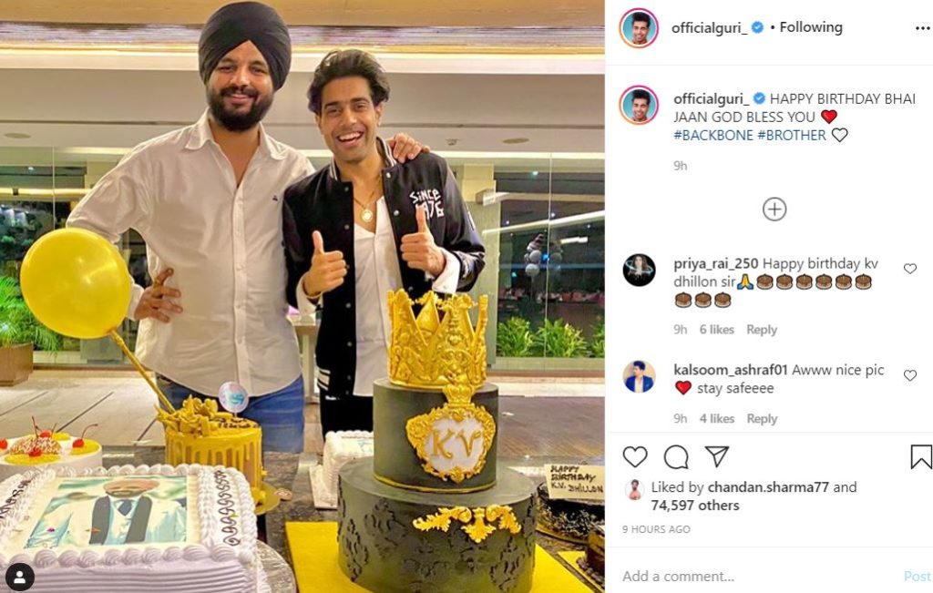 guri wished happy birthday kv dhillon