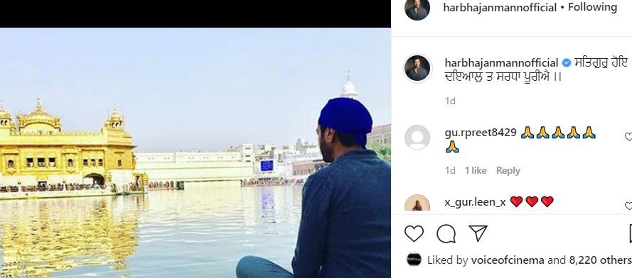 instagram harbhajan mann visits golden temple
