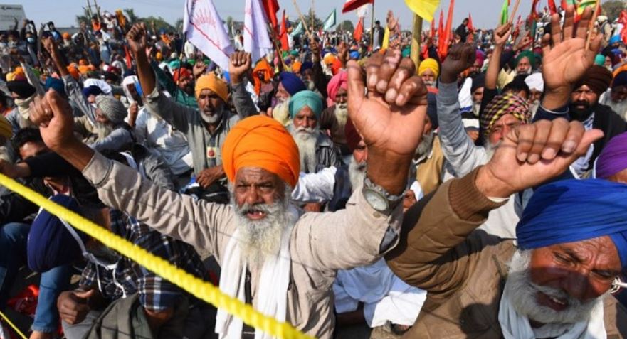 inside picture of farmer protest