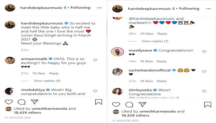 instagram post of harshdeep kaur