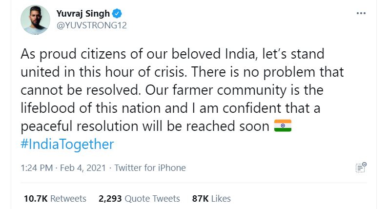 yuvraj singh tweet