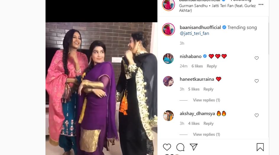 inside image of banni sandhu instagram post