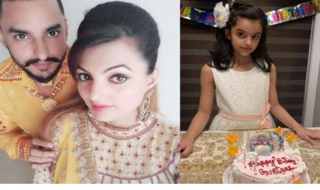 inside image of deep dhillon with wife jasmine jassi and daughtter