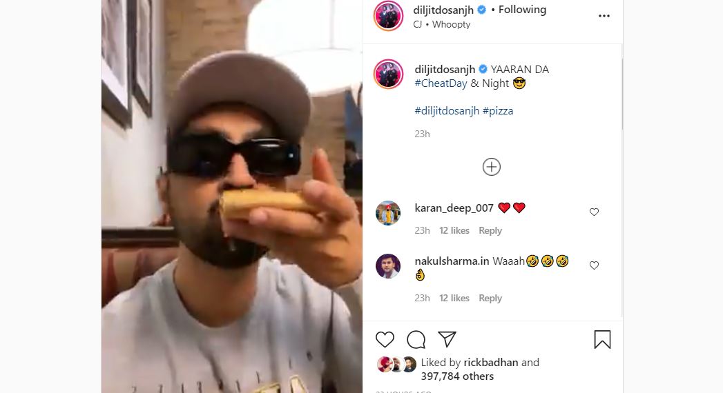 inside image of diljit dosanjh cheat meel day