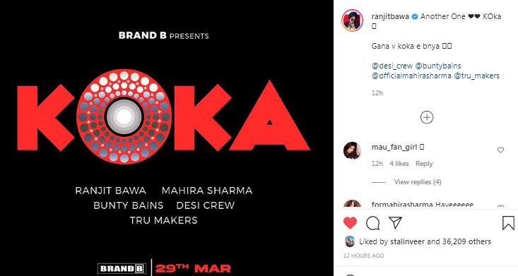 inside image of ranjit bawa new song poster