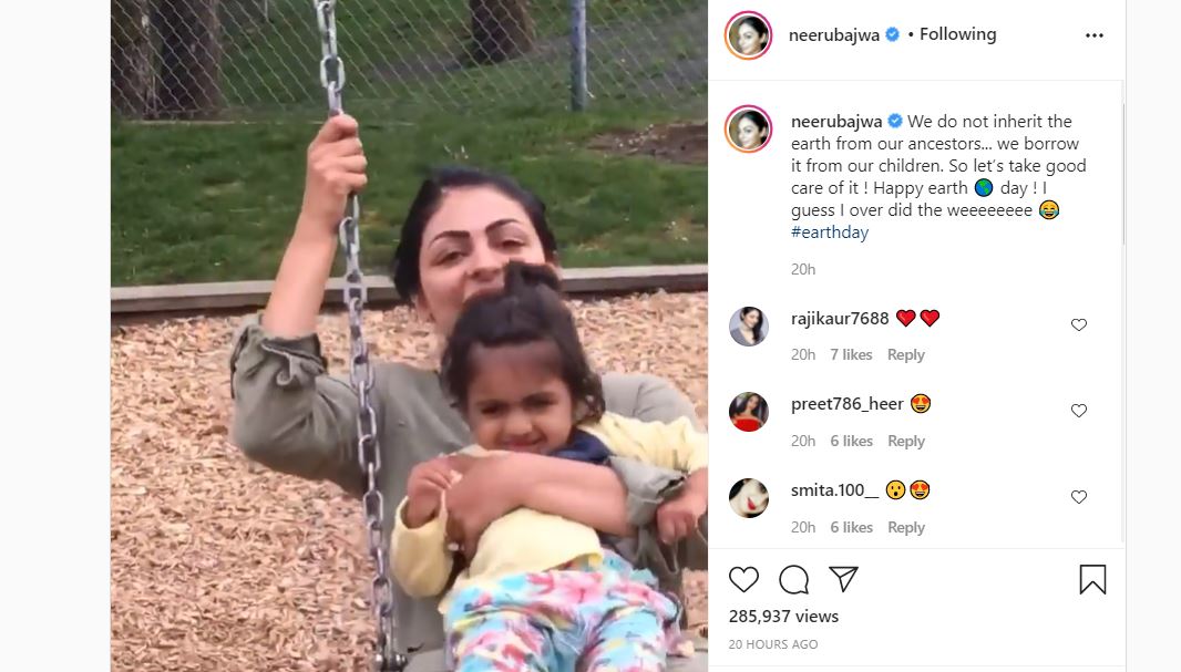 inside image of neeru bajwa with her daughter