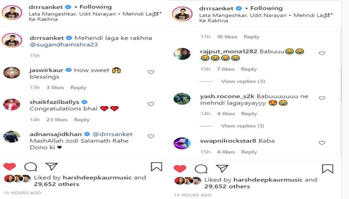 inside image of sugandha mishra's hina video's commnets