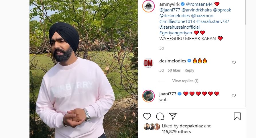 ammy virk made funny video on punjabi song