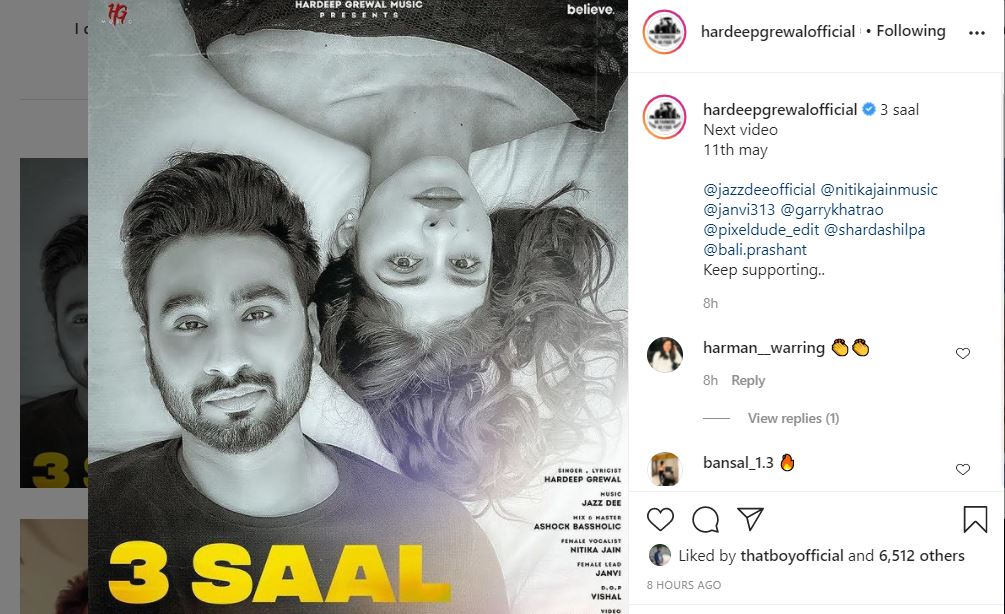 inside image of hardeep grewal new song poster