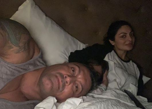 neeru bajwa with hubby harry