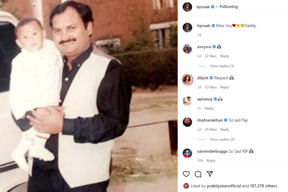 inside image of b praak with his late father