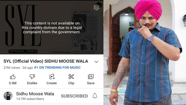 Why Sidhu Moose Wala's 'SYL' song banned in India?
