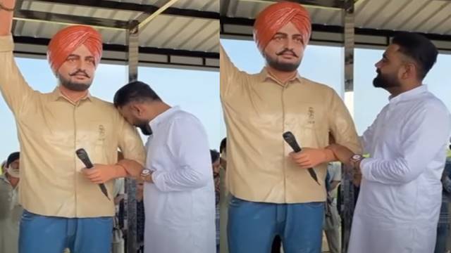 Amrit Maan breaks into tears as he hugs Sidhu Moose Wala's statue in Mansa